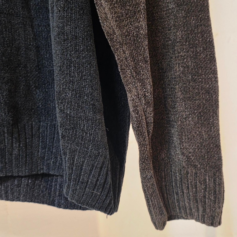 Vintage Geoffrey Beene Mens Large Chenille Argyle Sweater Brown Grey Crewneck - Picture 5 of 10
